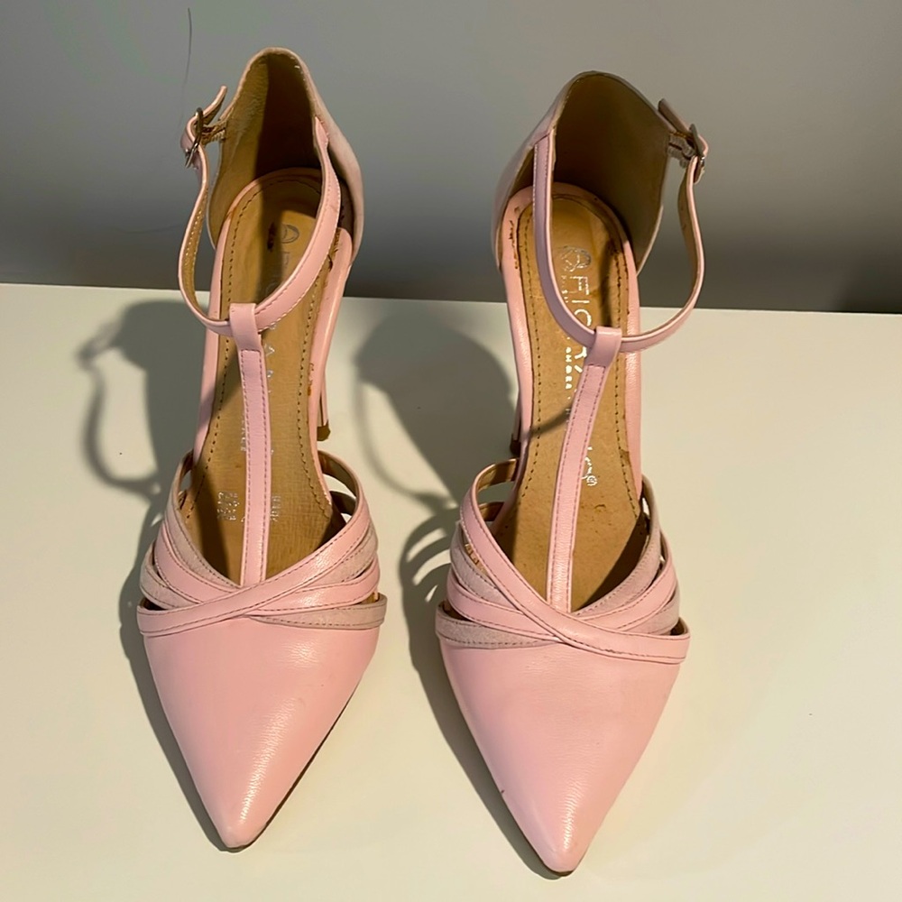 Fioranno pink high heels retro style 4 in height size 7.5 (24.5 cm)